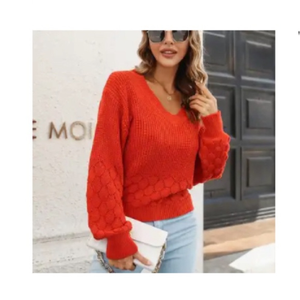 Women's Red Knit Sweater